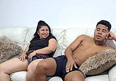 her husband films every thrust as she rides another man's cock in taboo home video