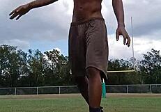 athletic brunette's good homemade dorm workout fitness session