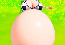 Cowgirl Cosplay Belly Expansion Breast Swelling Milk Riding Overwhelms With Pure Ecstasy By Imbapovi