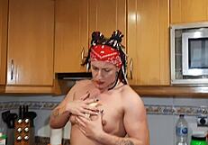 Holy Shit Big Ass Bodybuilder Drenched in Milk Before Monster Cock Rimjob Squirting!