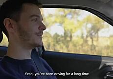 horny skinny teen sucked my cock swallowed cum on road trip pov