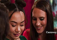 cadence lux catches kimmy kimm cheating with roommate leana lovings remote vibrator punishment