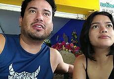 Petite brunette babe's post-party talk turns into hardcore bedroom fuck