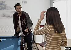 german superstar bangs timid teen reporter aften opal roughly on camera