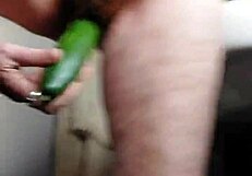 granny hairy pussy stuffed with cucumber slut