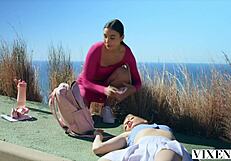 vixen spy bella spark seduces milan cheek for steamy threesome fuck