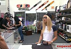 Tight Blonde Glasses Girl Pawns Twat on Big Cock