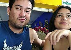 Petite brunette babe's post-party talk turns into hardcore bedroom fuck