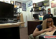 Tight Blonde Glasses Girl Pawns Twat on Big Cock