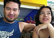 Petite brunette babe's post-party talk turns into hardcore bedroom fuck