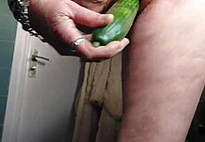 granny hairy pussy stuffed with cucumber slut