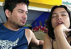 Petite brunette babe's post-party talk turns into hardcore bedroom fuck