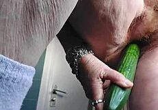 granny hairy pussy stuffed with cucumber slut