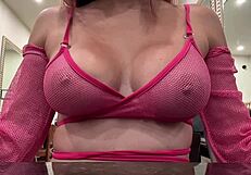 artemisia love hot milf bounces juicy natural big tits nipples at nightclub slow motion