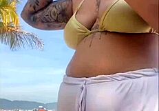 i didn't notice shorts hugging my big beach pussy