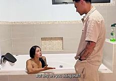 Danyel Mast Pounds Mariana Sandoval's Tub Squirt Stepsis