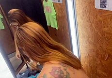 Trying on clothes with a buttplug stuffed deep in my huge ass!
