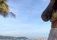 i didn't notice shorts hugging my big beach pussy