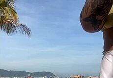 i didn't notice shorts hugging my big beach pussy