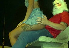papai noel why you assfucking that cute brazilian teen's tight hole right in the public square