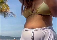 i didn't notice shorts hugging my big beach pussy