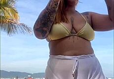 i didn't notice shorts hugging my big beach pussy