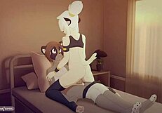 Ace ravages Eipril in wild furry creampie!