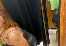 Trying on clothes with a buttplug stuffed deep in my huge ass!