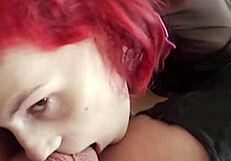 Redhead Karla Rose Worships Asshole and Licks Balls in Intense POV Rimjob Session