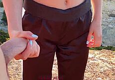 Step sister shares morning outdoor cock suck tits view