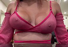 artemisia love hot milf bounces juicy natural big tits nipples at nightclub slow motion