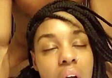 amateur ebony slut takes rough nasty bbc pounding hotel cumshot facial