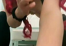 tattooed redhead influencer spreads legs wide for friend's deep thrusts