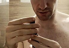 trimming my sweaty hairy armpits after gym for photoshoot