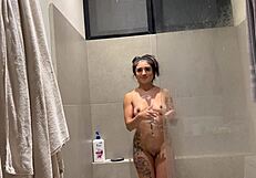 hey check out petite mexican sarah rose backstage shower in cancun