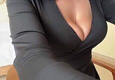 stepmom caresses big natural tits nipples sensually outdoor webcam