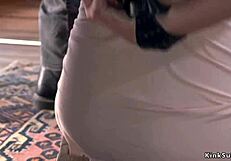 Bound saloon maid helplessly takes rough anal in bdsm dungeon