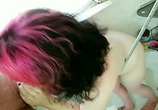 brat of the year sucks cock and cums in shower fun!!