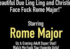 Big Beautiful Duo Ling Ling and Christina Face Fucked by Rome Major's Monster Cock?