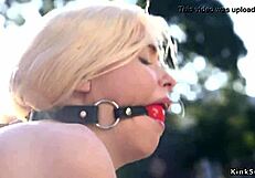 Bound saloon maid helplessly takes rough anal in bdsm dungeon