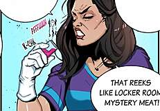 whoa check out this female bodybuilder muscle growth in comics!