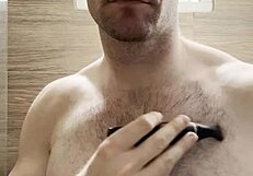 trimming my sweaty hairy armpits after gym for photoshoot