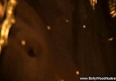 Exotic Indian brunette strips teasing with erotic dance moves