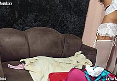 Stepdaughter Poses Lingerie For Asshole Fuck!