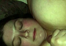 Huge 42F Natural Tits Wife Facial Cum Slow Motion Handjob