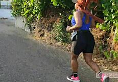 Wow! Redhead's Giant Ass Filmed Shaking Wildly at Gym by Her Horny Lover!