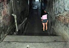 Morena transa rough bareback with favela king after funk baile big cock outdoor!