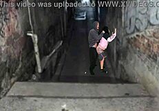 Morena transa rough bareback with favela king after funk baile big cock outdoor!