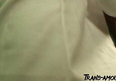 Shemale Student Pounds Amateur Tgirl's Big Ass Bareback in Wild Anal Session