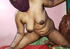 Stepmom Yells at Stepson for Coming Home Late with Her Huge Natural Tits Out